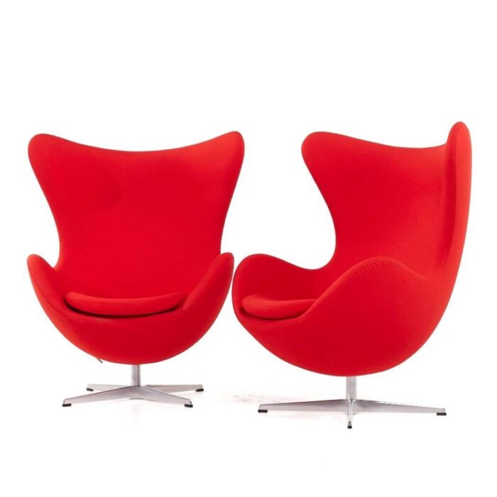 arne jacobsen for fritz hansen mid century egg chair pair 8342