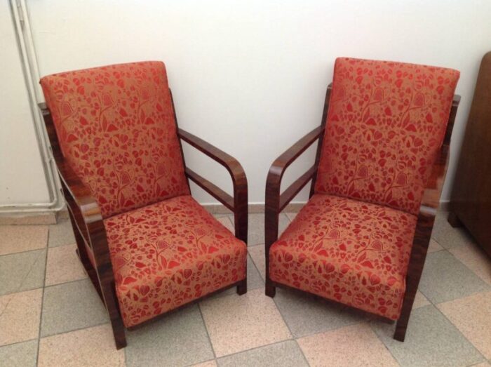 art deco armchairs 1930s set of 2 7