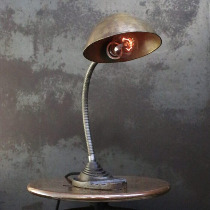 art deco brass cast iron table desk light from erpe belgian 4