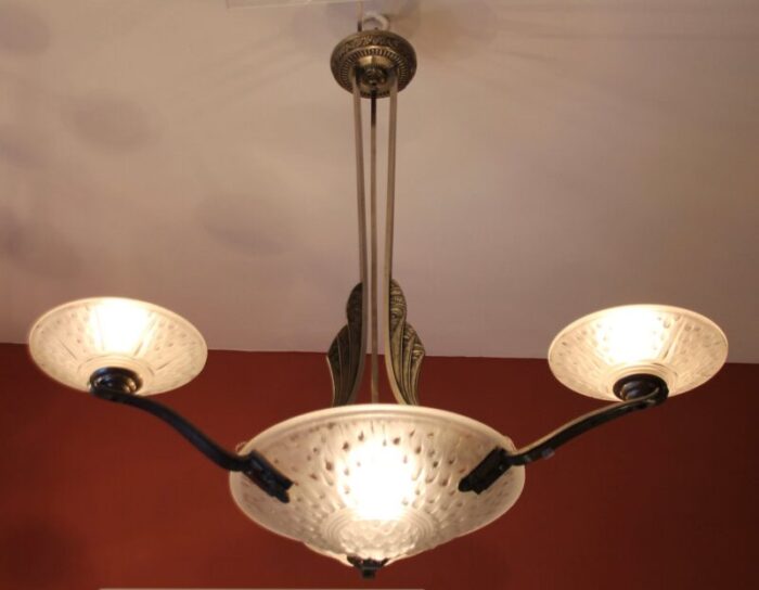 art deco french ceiling lamp from muller freres 1920s 2