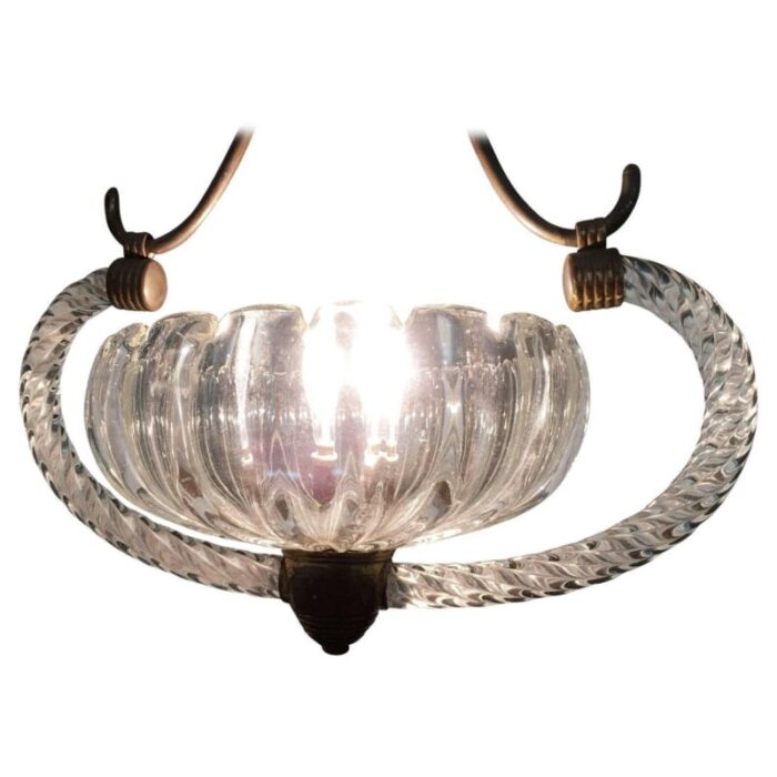 art deco italian chandelier attributed to ercole barovier murano 1940s 1 1