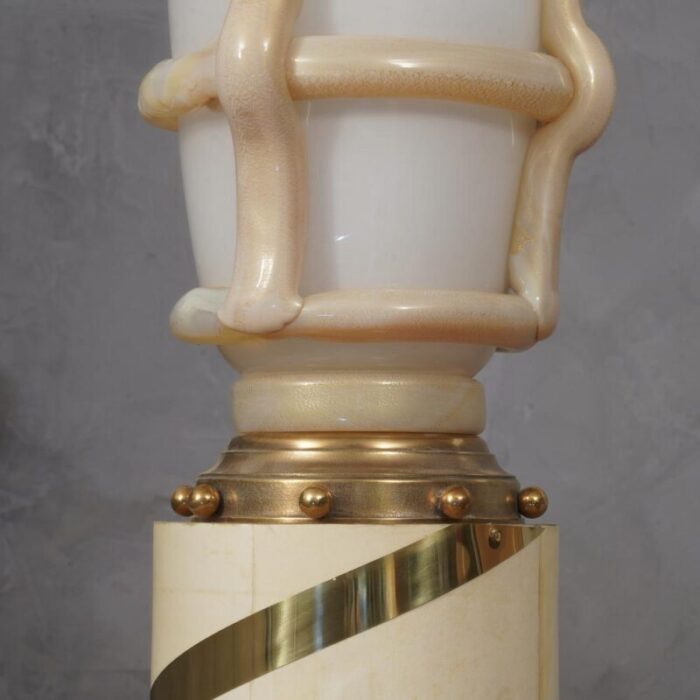 art deco murano glass and brass floor lamp 1940s 1689