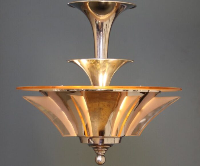 art deco pendant lamp by petitot 1930s 1