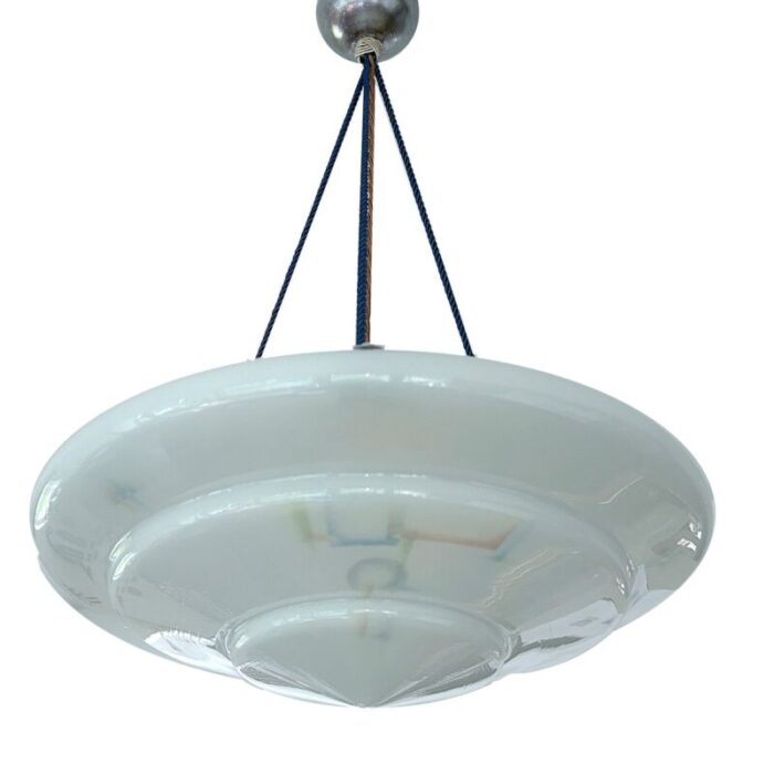 art deco pendant light in glass 1930s 1 1