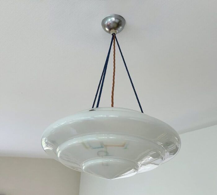 art deco pendant light in glass 1930s 3 1