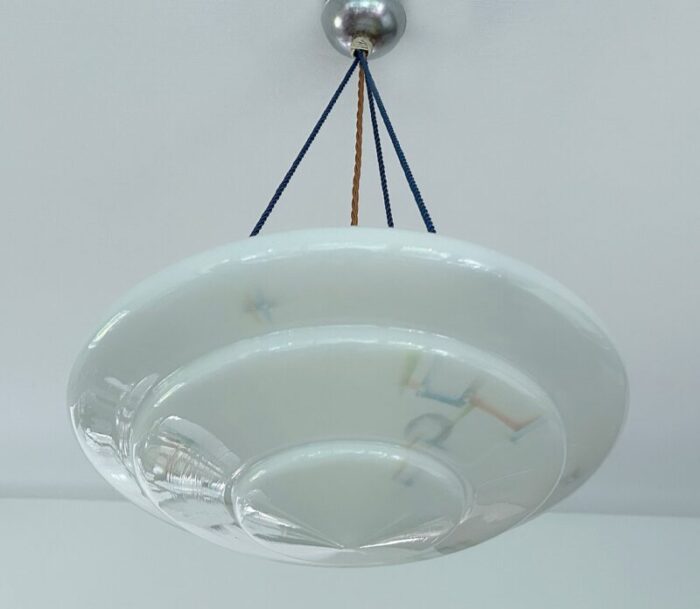 art deco pendant light in glass 1930s 7 1