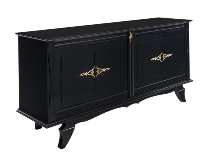 art deco period ebonized french buffet 4825