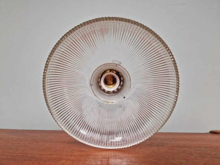 art deco wall light in brass and clear grooved glass 1930s 1