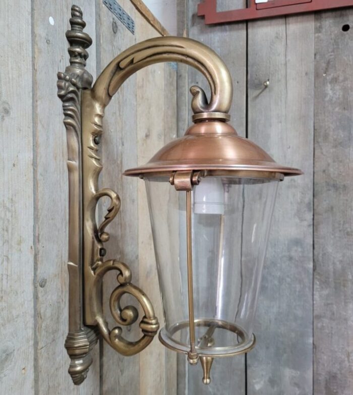 art nouveau brass copper wall lantern outdoor lamp 2