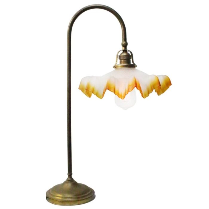 art nouveau french brass and glass table light 10