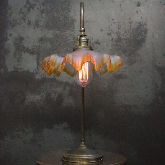 art nouveau french brass and glass table light 4