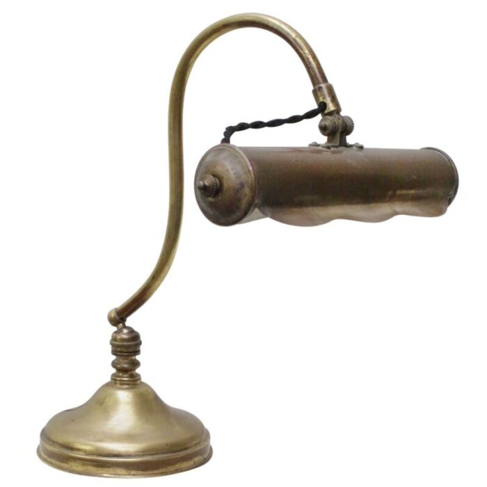 art nouveau french brass table piano lamp 1