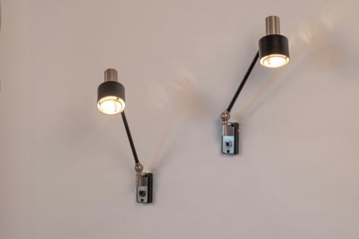 articulated wall lights from stilnovo italy 1950s 3