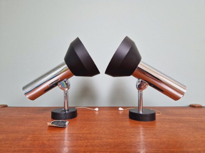 articulated wall lights in chromed metal from boulanger belgium 1970s set of 2 1