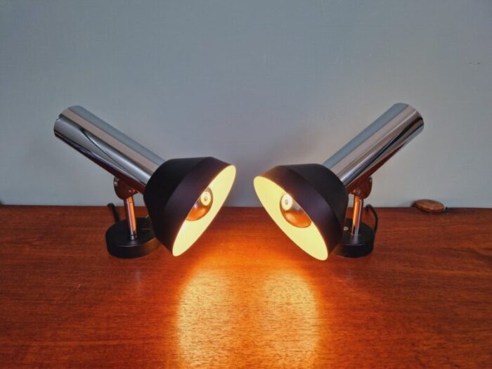 articulated wall lights in chromed metal from boulanger belgium 1970s set of 2 9