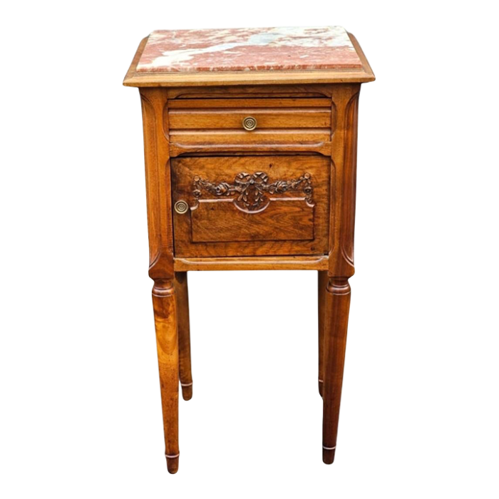 arts and crats transitional walnut marble top and porcelain humidor side table 8158