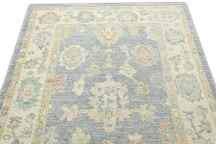 ash gray multicolor handwoven turkish oushak rug 42 x 510 6244