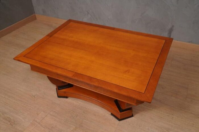 austrian art nouveau rectangular sofa table in cherrywood 1900s 2929