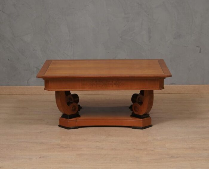 austrian art nouveau rectangular sofa table in cherrywood 1900s 3302