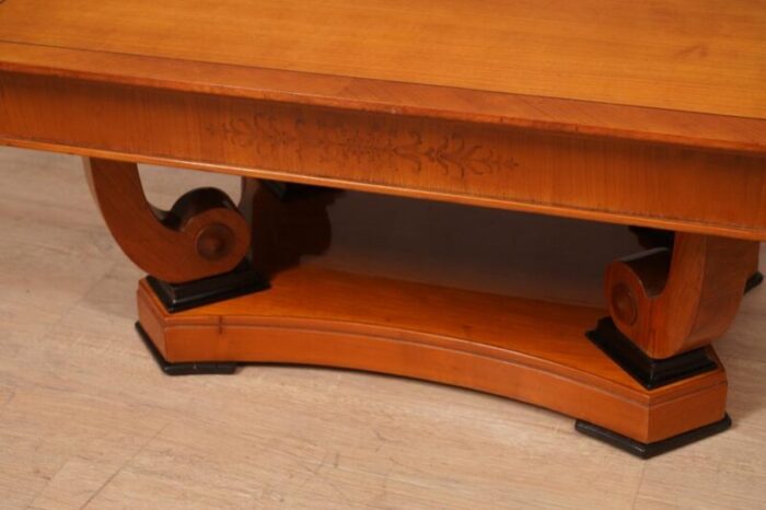 austrian art nouveau rectangular sofa table in cherrywood 1900s 5992