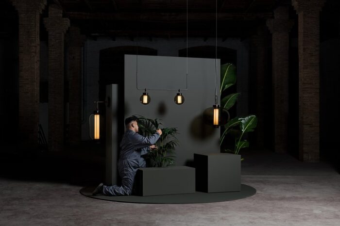 bai a ba ba indoor wall lamp in bronze by neri hu 4