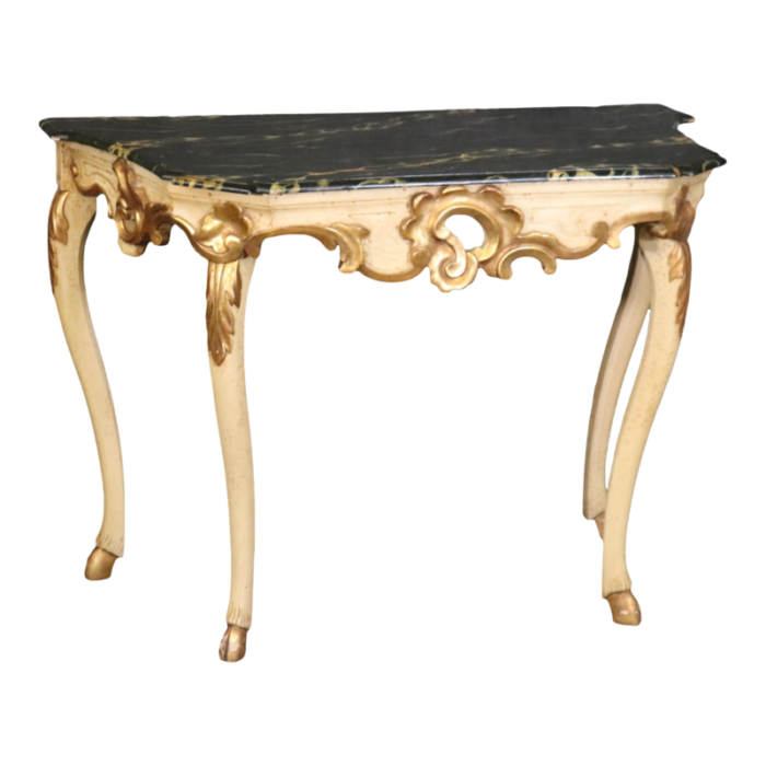 baker furniture faux marble paint decorated french louis xv console table 2872