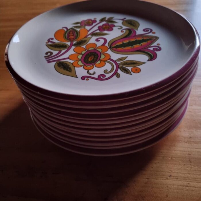 bali flat plates from boch belgium 1970s set of 12 0168