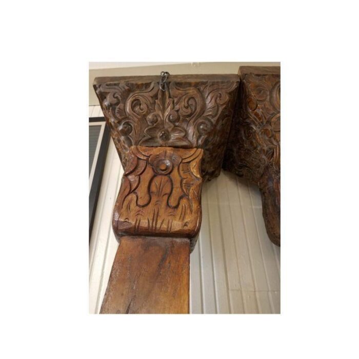 balinese carved teak columns a pair 0251