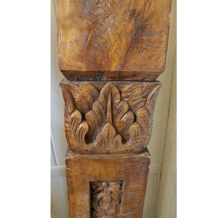 balinese carved teak columns a pair 9607