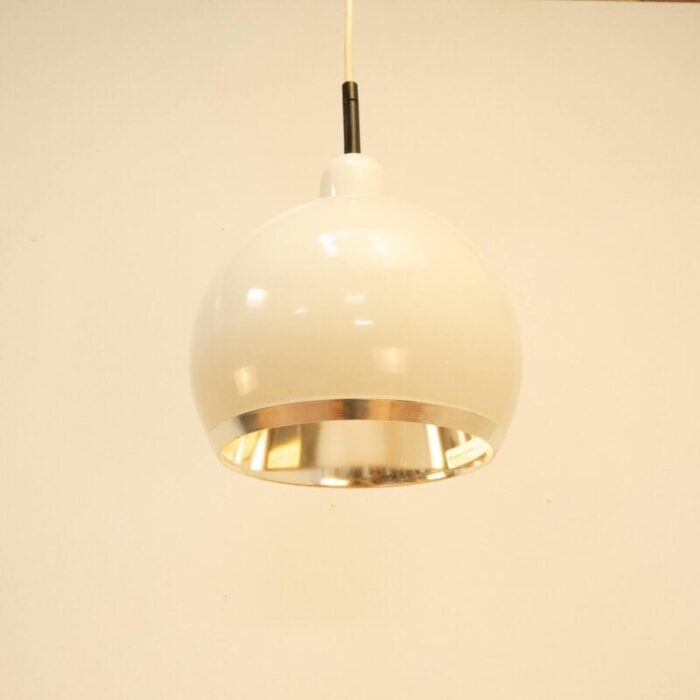 ball lamp in white painted metal 1970s 1