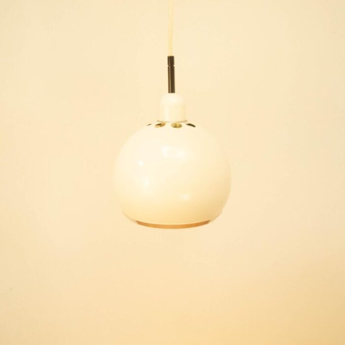 ball lamp in white painted metal 1970s 2