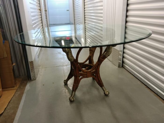 bamboo dining table with ball and claw feet 4133