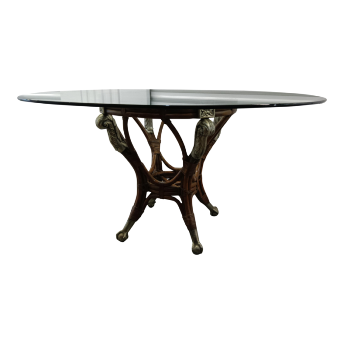 bamboo dining table with ball and claw feet 7304