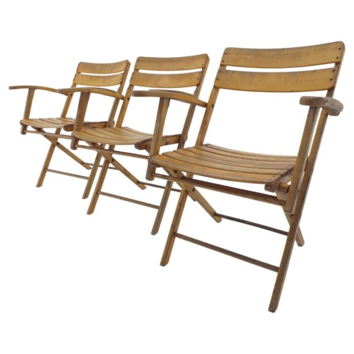 bauhaus folding armchairs from naether germany 1930s set of 3 1