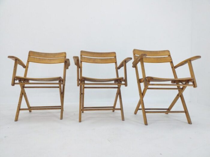 bauhaus folding armchairs from naether germany 1930s set of 3 2