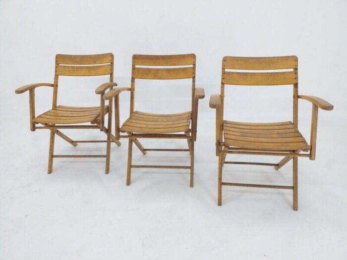 bauhaus folding armchairs from naether germany 1930s set of 3 3