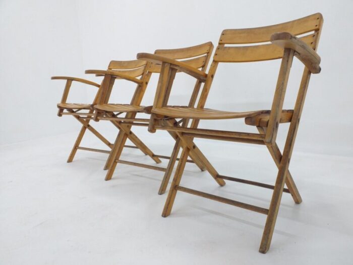 bauhaus folding armchairs from naether germany 1930s set of 3 5