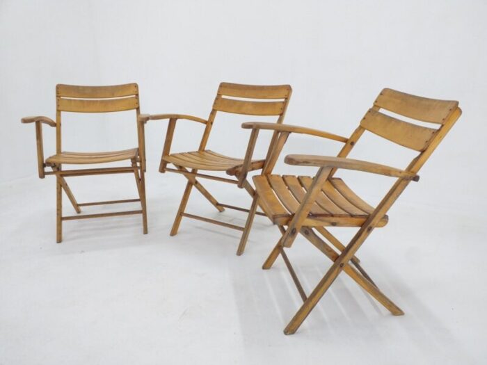 bauhaus folding armchairs from naether germany 1930s set of 3 8