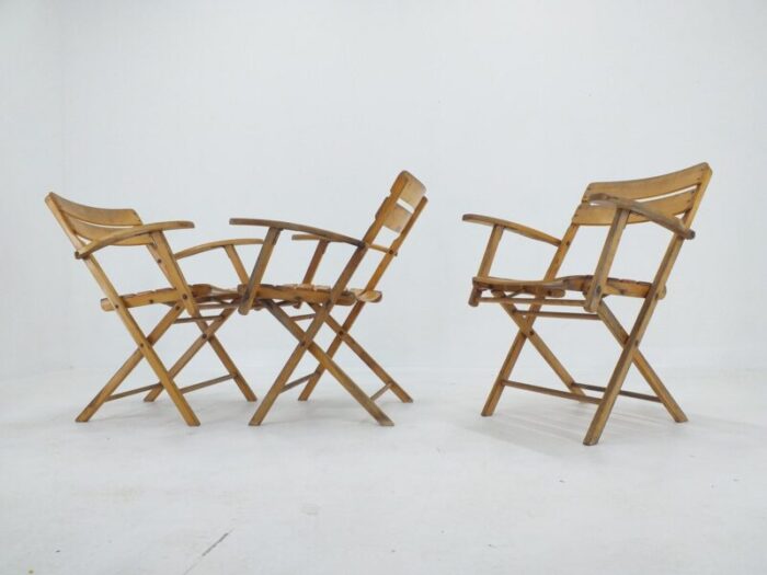 bauhaus folding armchairs from naether germany 1930s set of 3 9