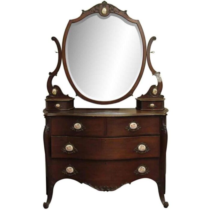 bedroom queen anne mahogany vanity dresser n254408 org master