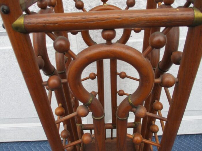 bentwood and brass stick and ball umbrella stand 9449