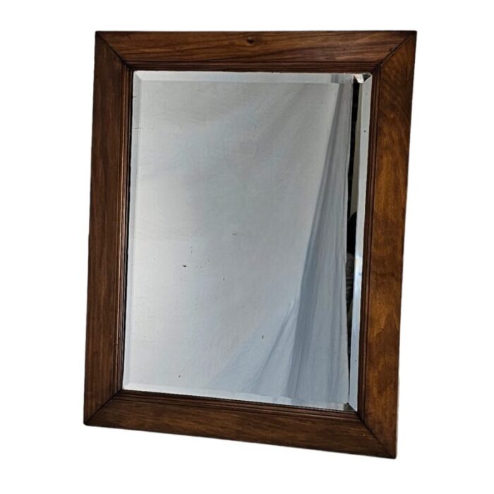 beveled glass walnut frame wall mirror 2033