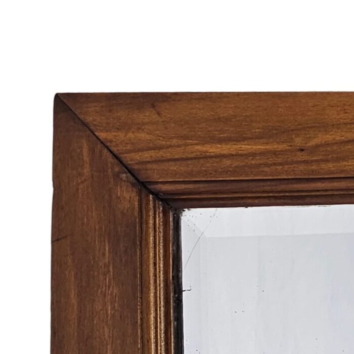 beveled glass walnut frame wall mirror 6105