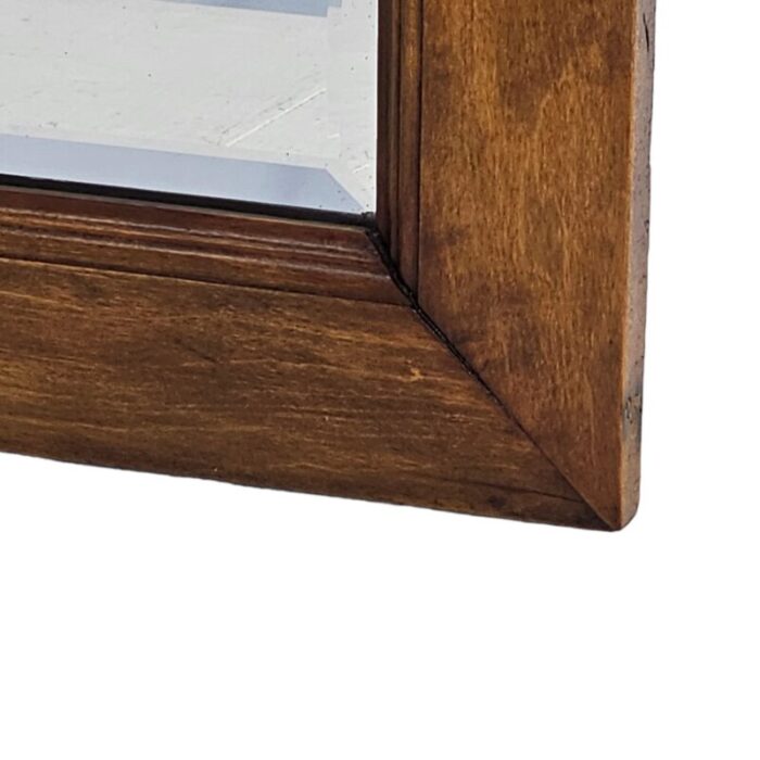 beveled glass walnut frame wall mirror 8953