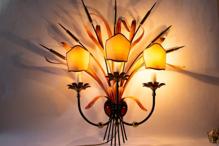 big floral wall lamp 1970s 7