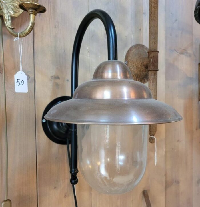 black middle copper barn light 3