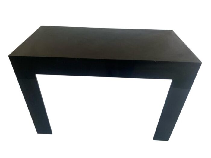 black syroco parsons style wall mount small two legged side table 6375