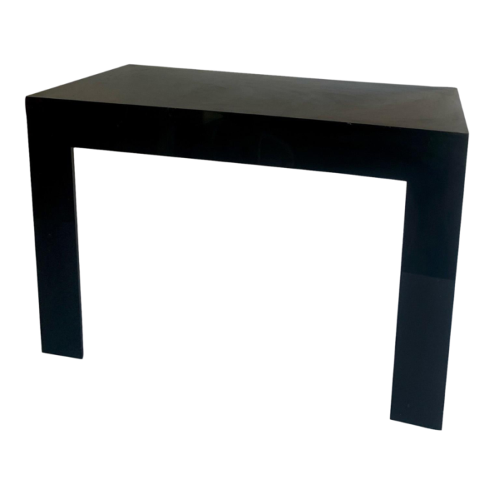 black syroco parsons style wall mount small two legged side table 7341