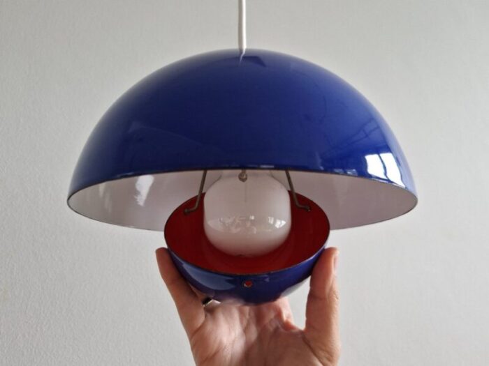 blue flowerpot pendant lamp by verner panton for louis poulsen denmark 1968 4