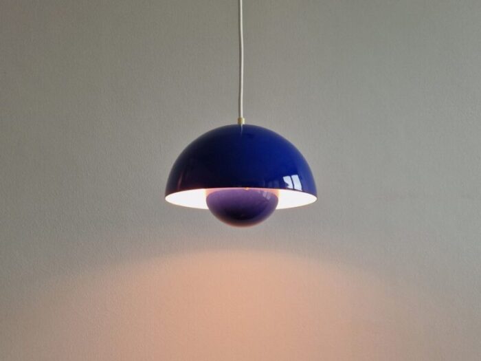 blue flowerpot pendant lamp by verner panton for louis poulsen denmark 1968 5